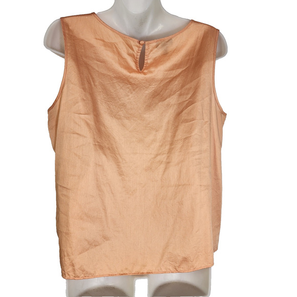 Talbots Womens Shell Tank Top Size 12P Petite Orange Tiered Ruffle Pullover - Picture 2 of 7